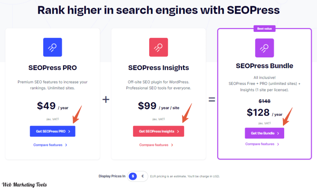 SEOPress Plans
