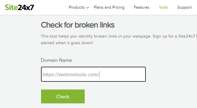Site24x7 Website Link Checker URL Tools Site24x7 Website Broken Link Checker