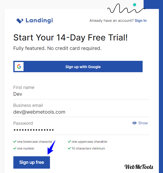 Landingi Free Trial Account Sign up Landingi Free Trial Account Sign up