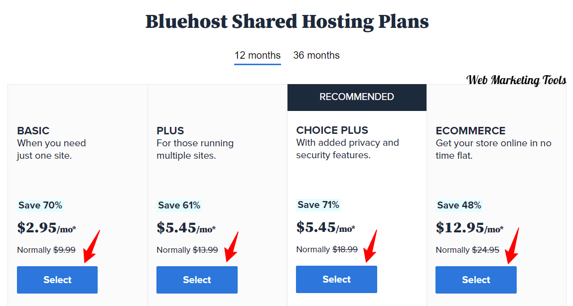 Bluehost Shared Hosting Plans Bluehost Shared Hosting Plans