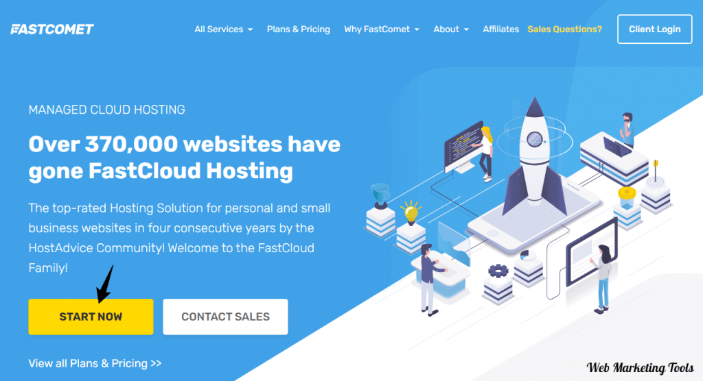 FastComet Managed Cloud Hosting home page FastComet Managed Cloud Hosting home page