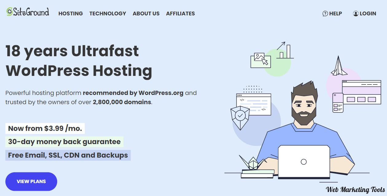 Siteground hosting home page Siteground hosting home page