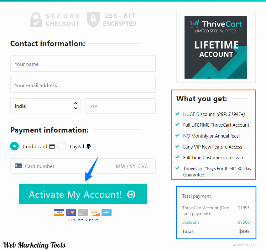 ThriveCart Checkout Page Lifetime Plan ThriveCart Checkout Page Lifetime Plan