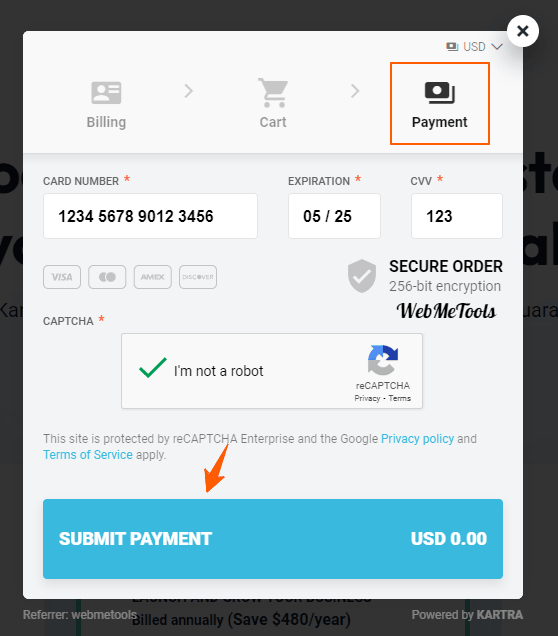 Kartra Trial Step Payment Kartra Trial Step Payment