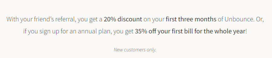 Unbounce special offer lines Unbounce special offer lines