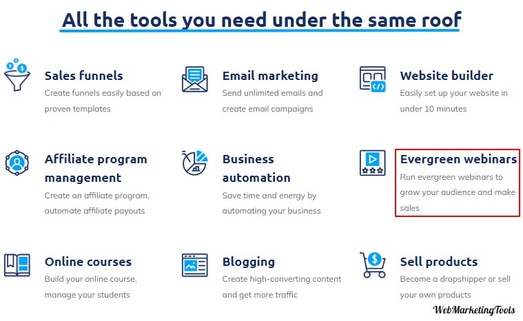 Systeme io evergreen webinar Feature 1 Systeme-io- evergreen webinar Feature