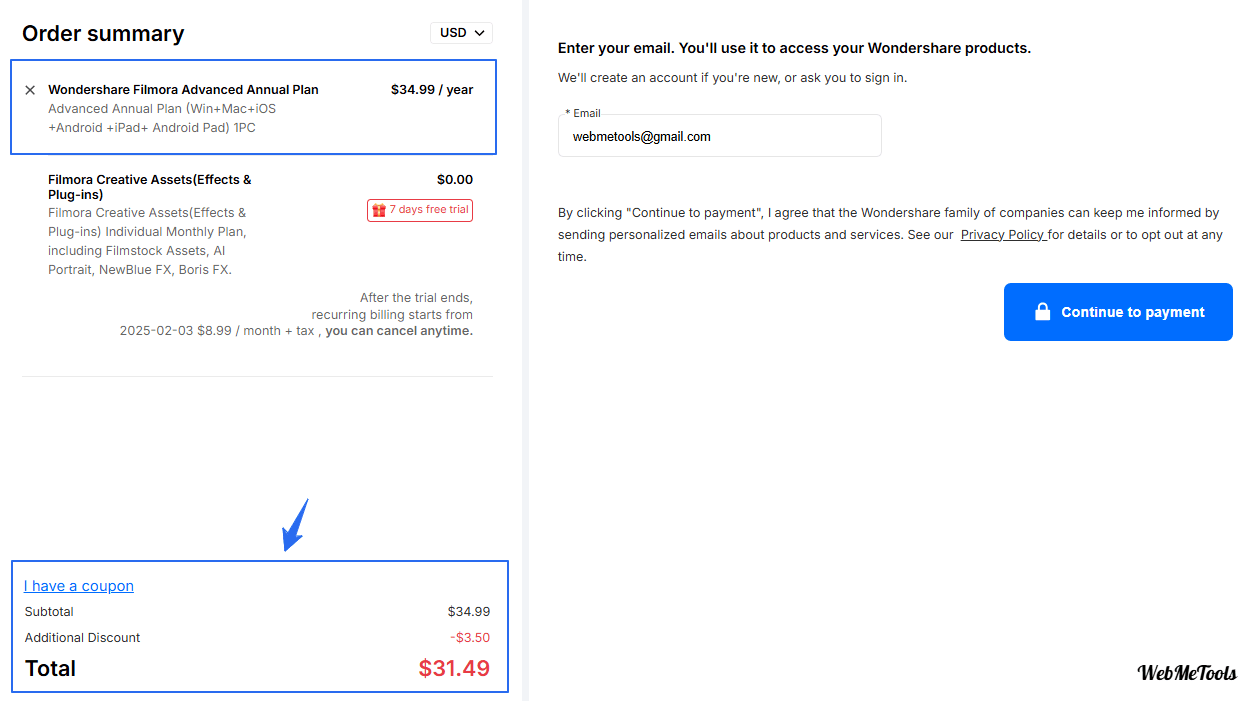 Filmora Checkout Page Plan 10 OFF Discount Filmora Checkout Page Plan 10 OFF Discount