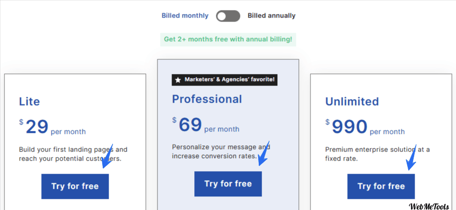 Landingi Pricing Plans Monthly Landingi Pricing Plans Monthly