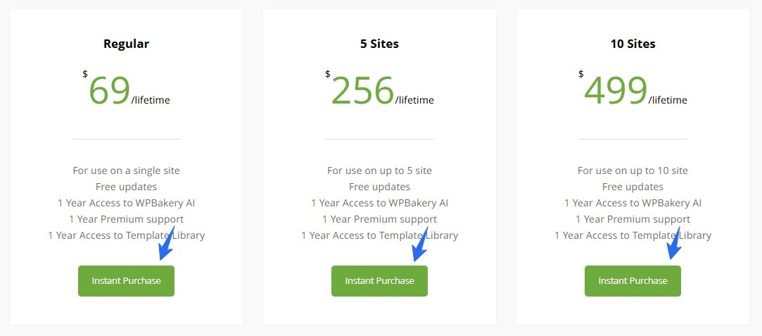 WPBakery Page Builder Pricing Plans WPBakery Page Builder Pricing Plans