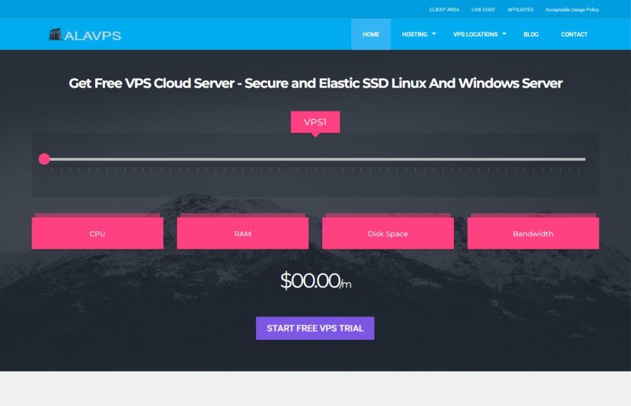 AlaVPS Homepage AlaVPS Homepage